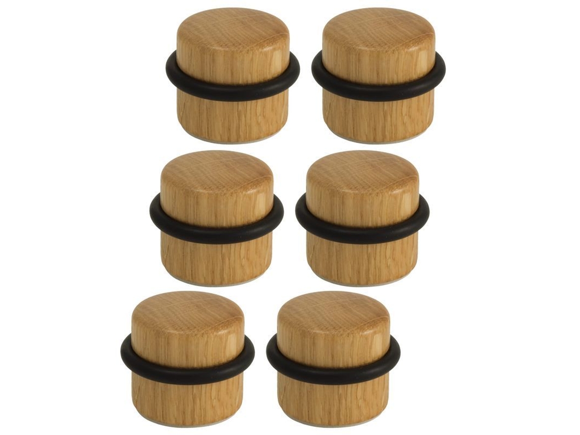 Tapon De Puerta De Madera Adhesivo Protector Para Suelos Y Paredes - Pack De 6 Unidades