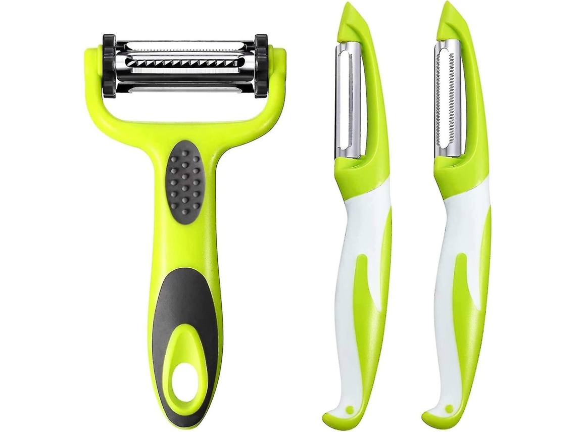 Pelador De Papa 3 En 1 Para Verduras Y Frutas Con Cuchillas De Acero Inoxidable Y Mango Ergonómico