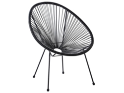 Silla de jardín BELIANI Acapulco ii de Ratán sintético Negro 70x90x87
