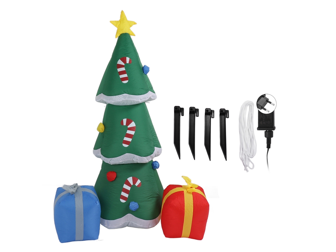 Árbol de Navidad inflable con luces LED, enchufe europeo