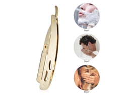 Navaja Recta De Acero Inoxidable Plegable Para Barbear Con Cuchilla Reemplazable De Un Solo Filo Herramienta De Barbado Para Hombres