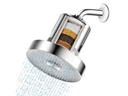 Cabezal de ducha con filtro de 15 etapas para agua dura que elimina eficazmente impurezas y metales pesados ​​(plata).