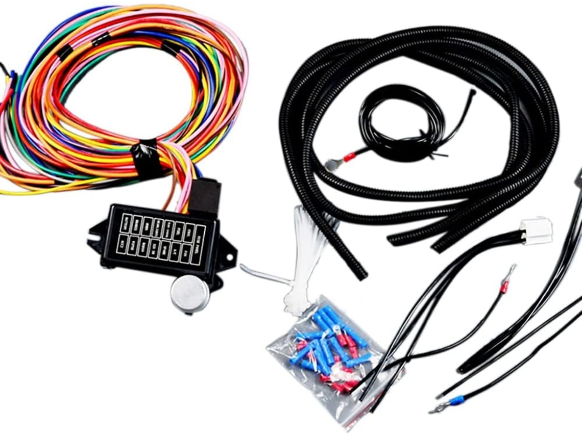 Kit De Arnés De Cableado Universal De 14 Vías Para Hot Rods, Cables Automotrices Y Fusibles.