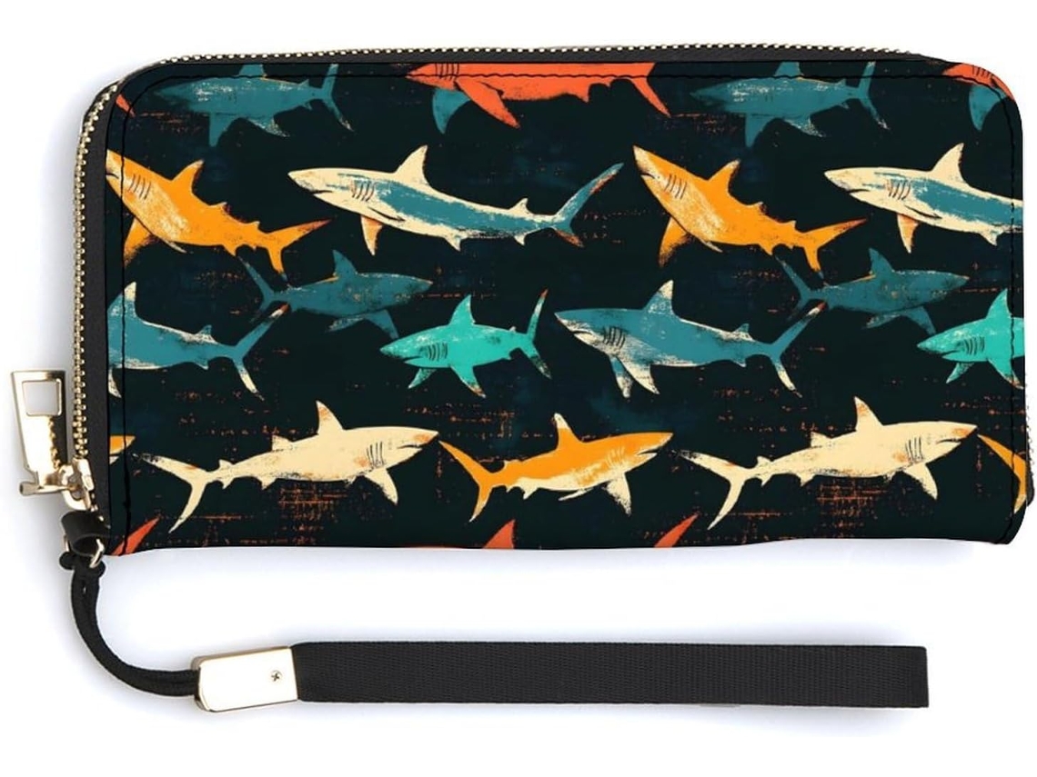 Cartera Cuero Con Cremallera Para Mujer Diseño Estampado