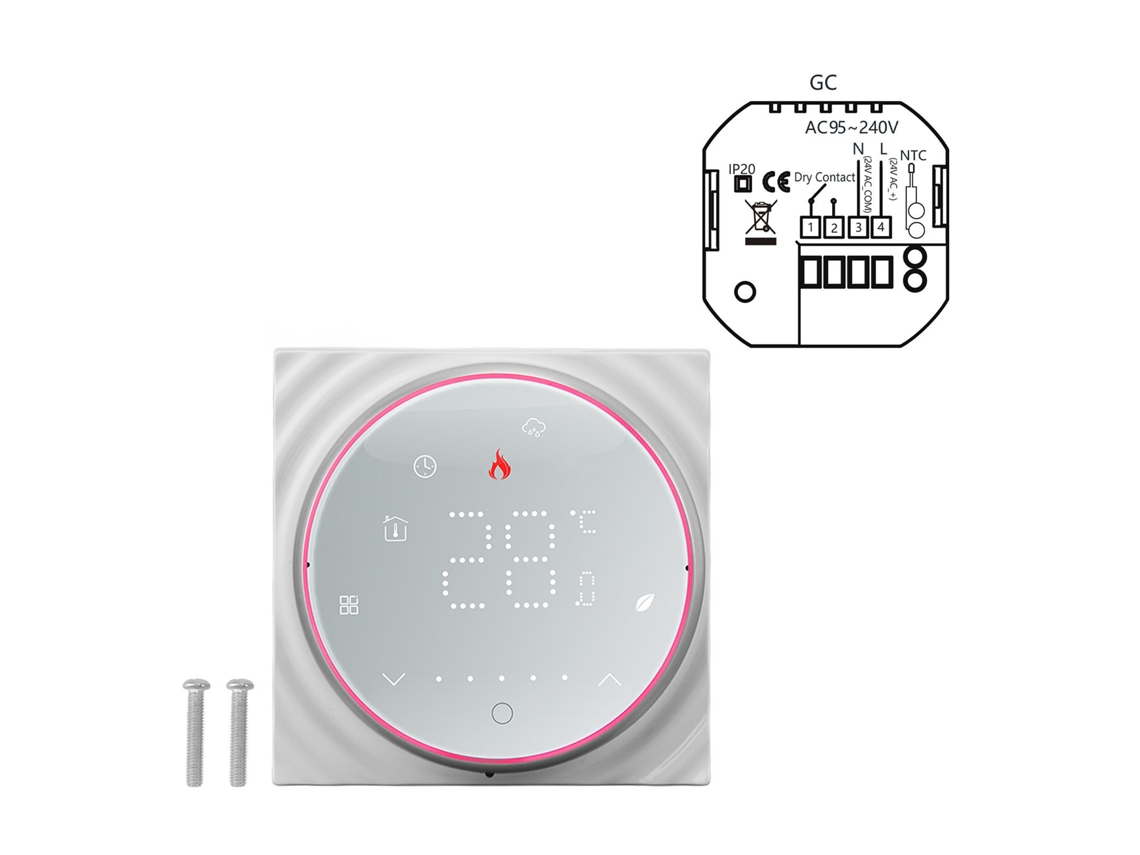 Termostato Inteligente Inalámbrico, Wifi, Programable Con Pantalla Led, Control De Temperatura De Alta Precisión.