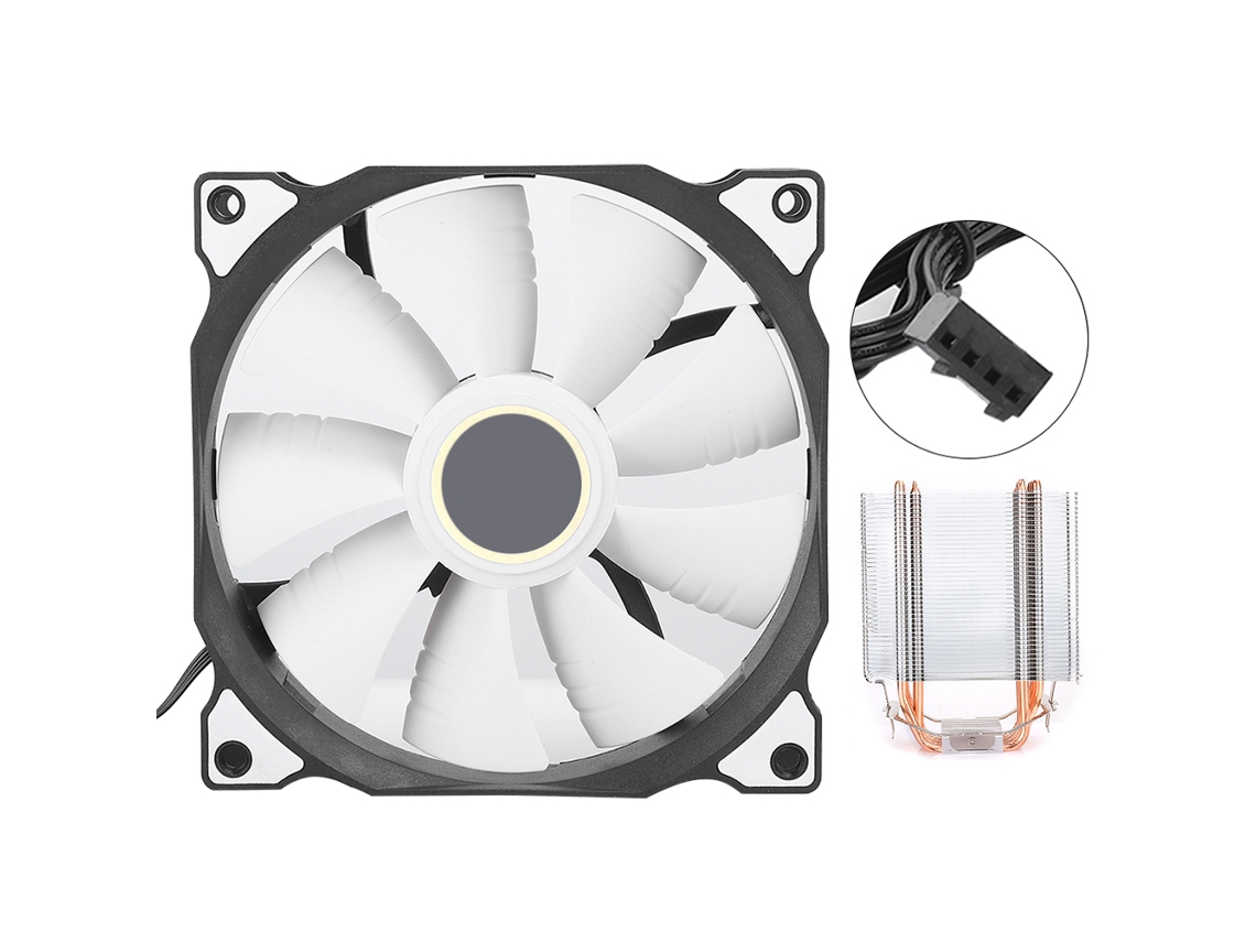Enfriador De Cpu Con 6 Tubos De Latón Ultra Silencioso 775 1155 1366x58 Ventilador De Escritorio Blanco