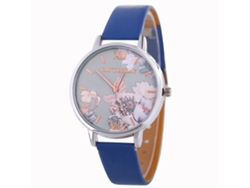 Reloj Casual De Cuarzo Para Mujer Zhoulianfa, De Cuero, Modelo Zlf0546-c, Color Azul Elegante.