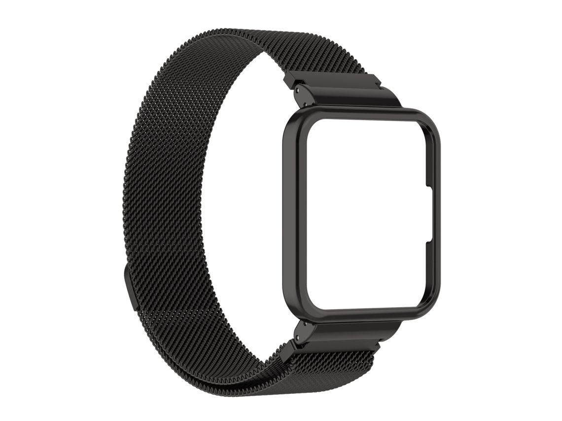 Correa de reloj inteligente para Xiaomi Redmi Watch 2 Lite 2 en 1 Milano Metal Watch Band con marco de reloj (negro) CHRUI