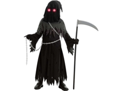 Disfraz De Segador Con Ojos Brillantes Unisex Para Niños Para Halloween Fantasma Espeluznante Grande (10 - 12 Años)