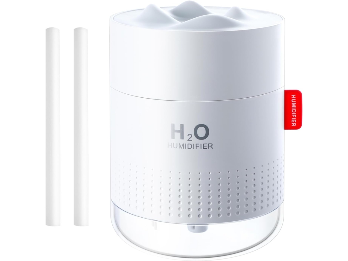 Humidificador Branco 500ml Ultra Silencioso Portátil Con Luz Led Apaga Automático P/ Sala Quarto Bebê