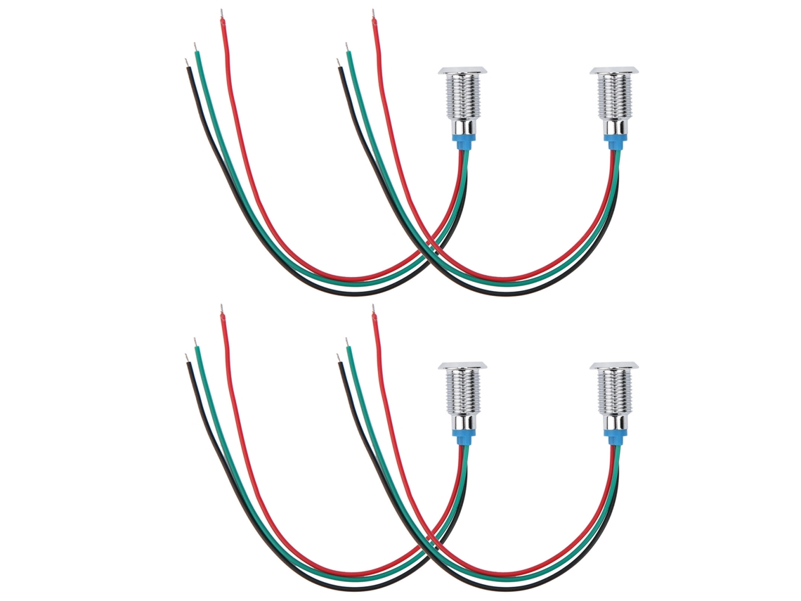Indicador LED circular, precableado, bicolor, resistente al agua.