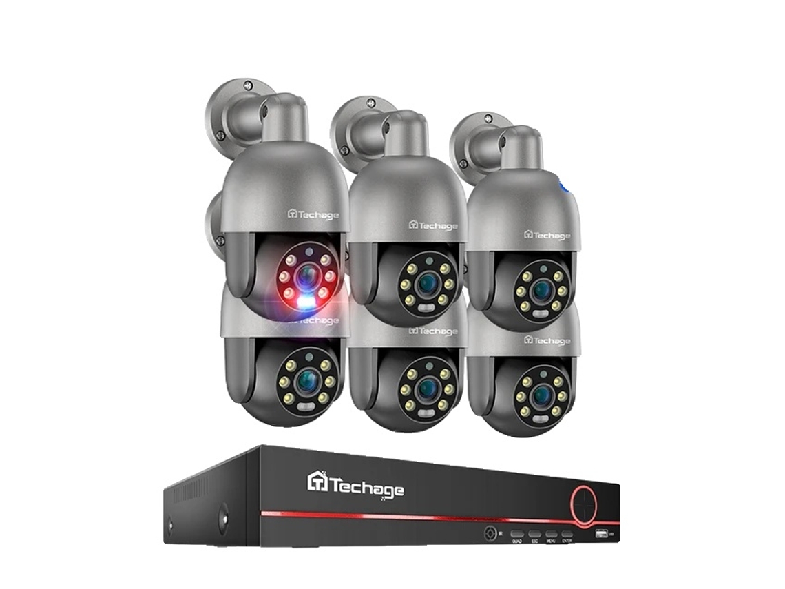 Sistema de cámara de seguridad IP POE de 8 canales, detección humana inteligente, audio bidireccional, 1T, NVR de 8 canales, 6 cámaras de 5 MP OEM