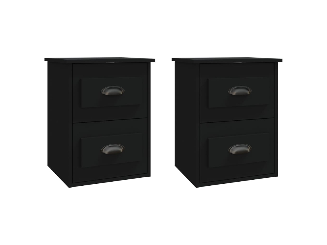 Juego de mesitas de noche de pared negras MAISON EXCLUSIVE 41,5x36x53 cm