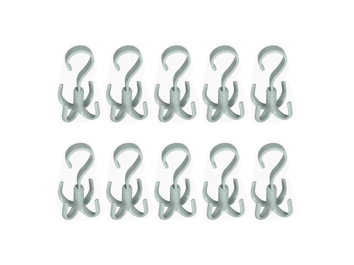 Gancho giratorio de 4 puntas de ABS para colgar sombreros, corbatas y euroconectores, ideal para armarios y hogares, 10 unidades.