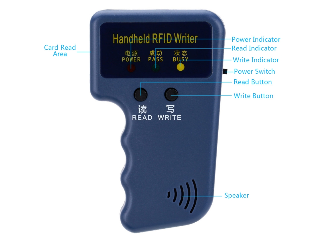 Grabadora/copiadora Rfid Portátil De 125 Khz Con 5 Tarjetas Grabables Em4305