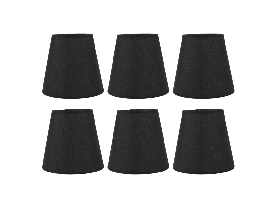2026-6 Piezas Lámpara Moderna Estilo Simple Sombra De Lámpara Negra Para Bombilla Pequeña E14 Decoración Hogar