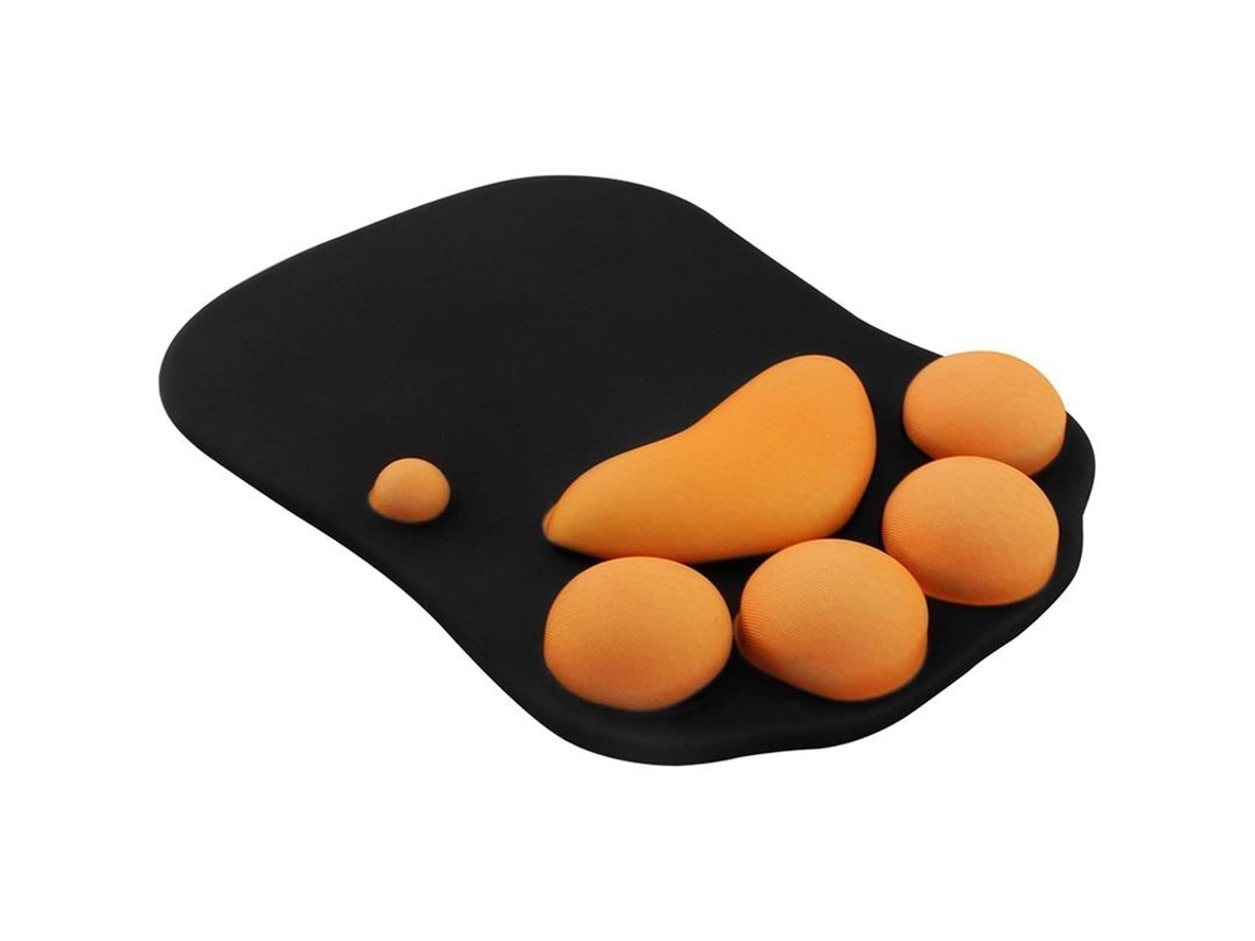 Alfombrilla De Ratón Con Reposamuñecas De Gato Adorable, Alfombrilla Ergonómica Antivuelco Para Juegos Y Trabajo - Negra