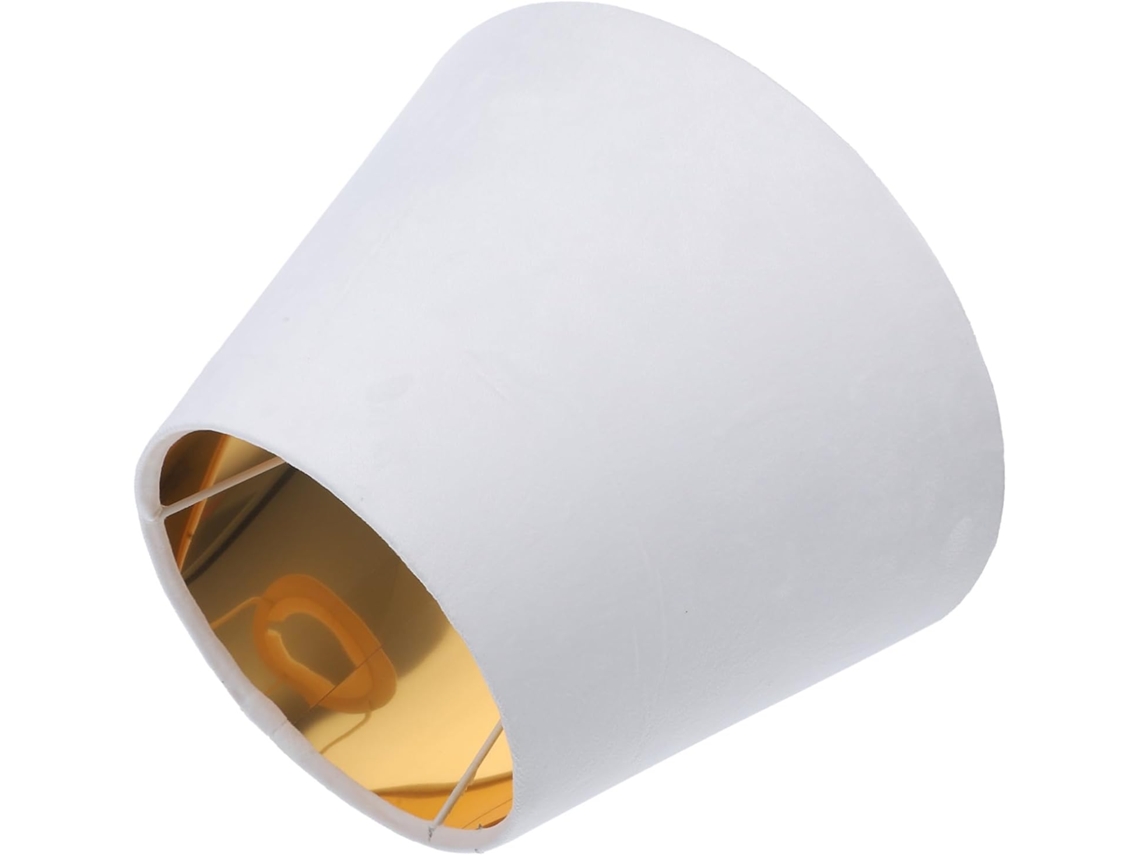 Tejido con forro metálico dorado, compatible con lámparas de mesilla de noche y de salón, diseño sencillo.