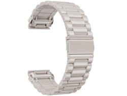 Bracelete Para Garmin (22mm) - Aço Inoxidável - Fecho Dobrável Integrado - Três Esferas Sistema Tactix Cor Starlight