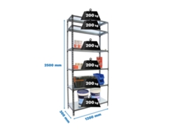 Estantería metálica Simonclick Megaplus 6/300 2500 Antracita/blan