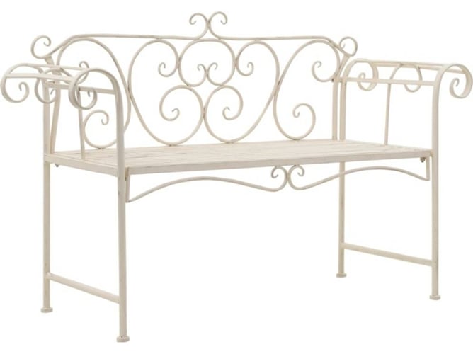 Banco Jardin VIDAXL Blanco Metal (132x46x85 cm)