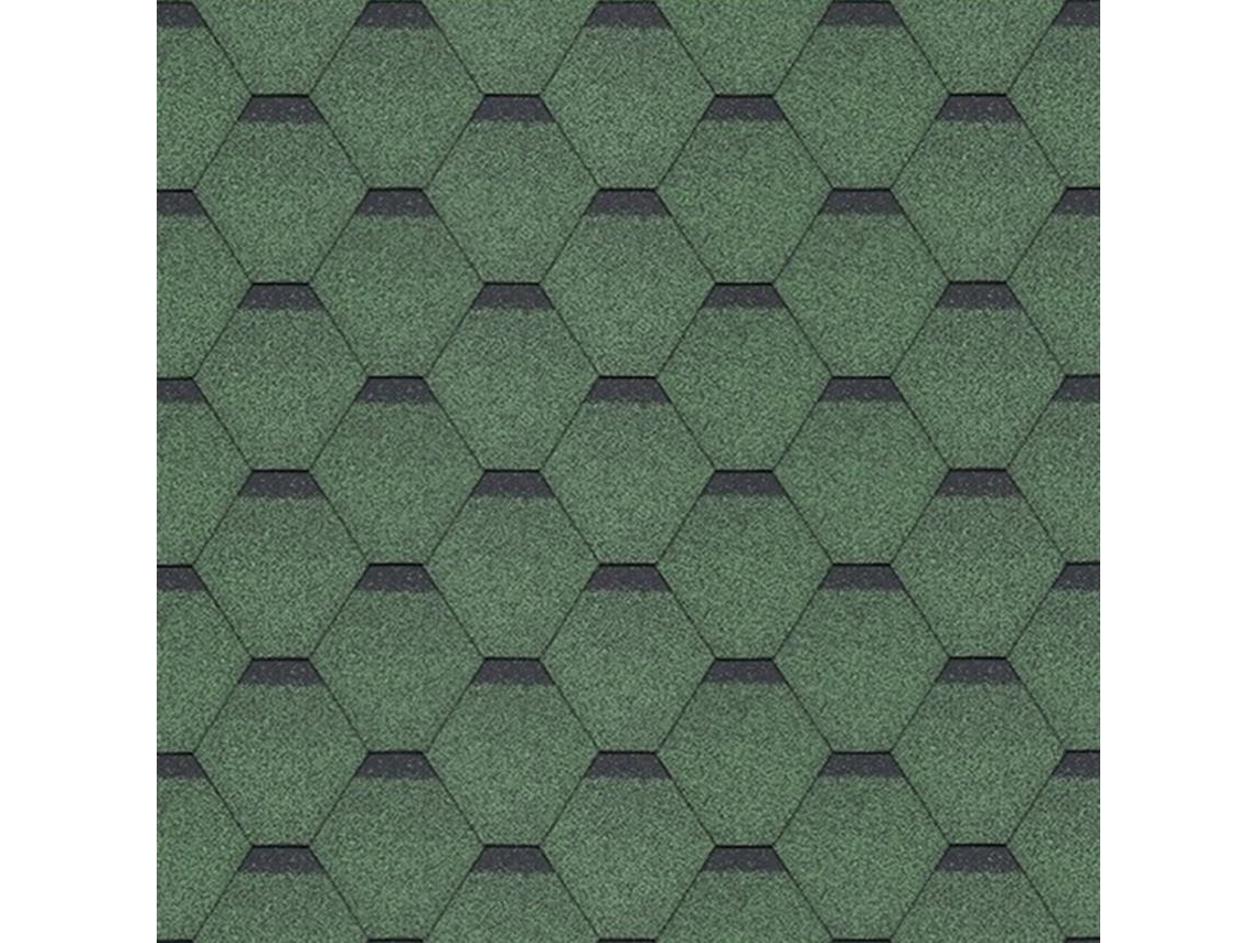 Tejas bituminosas Hexagonal Rock H-GREEN de color verde - la techumbre bituminosa