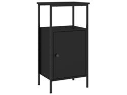 Maison Exclusive - Mesita De Noche Madera De Ingeniería Negra 41x31x80 Cm