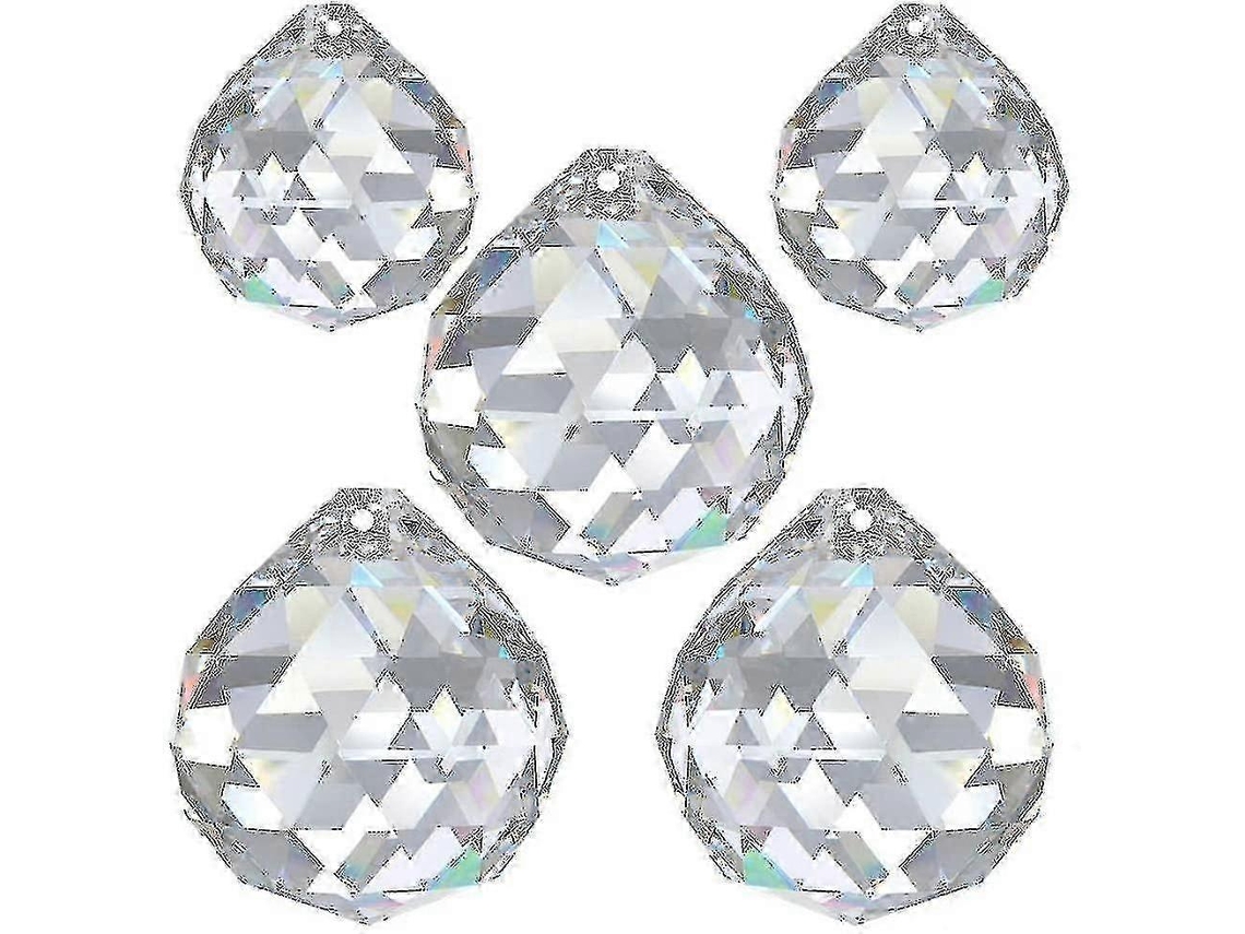 5 prismas de cristal de plomo de 30 mm, decoración colgante de arcoíris para ventanas, Feng Shui