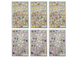 Juego de 6 calcomanías autoadhesivas para uñas, decoración multielemento Kofihety
