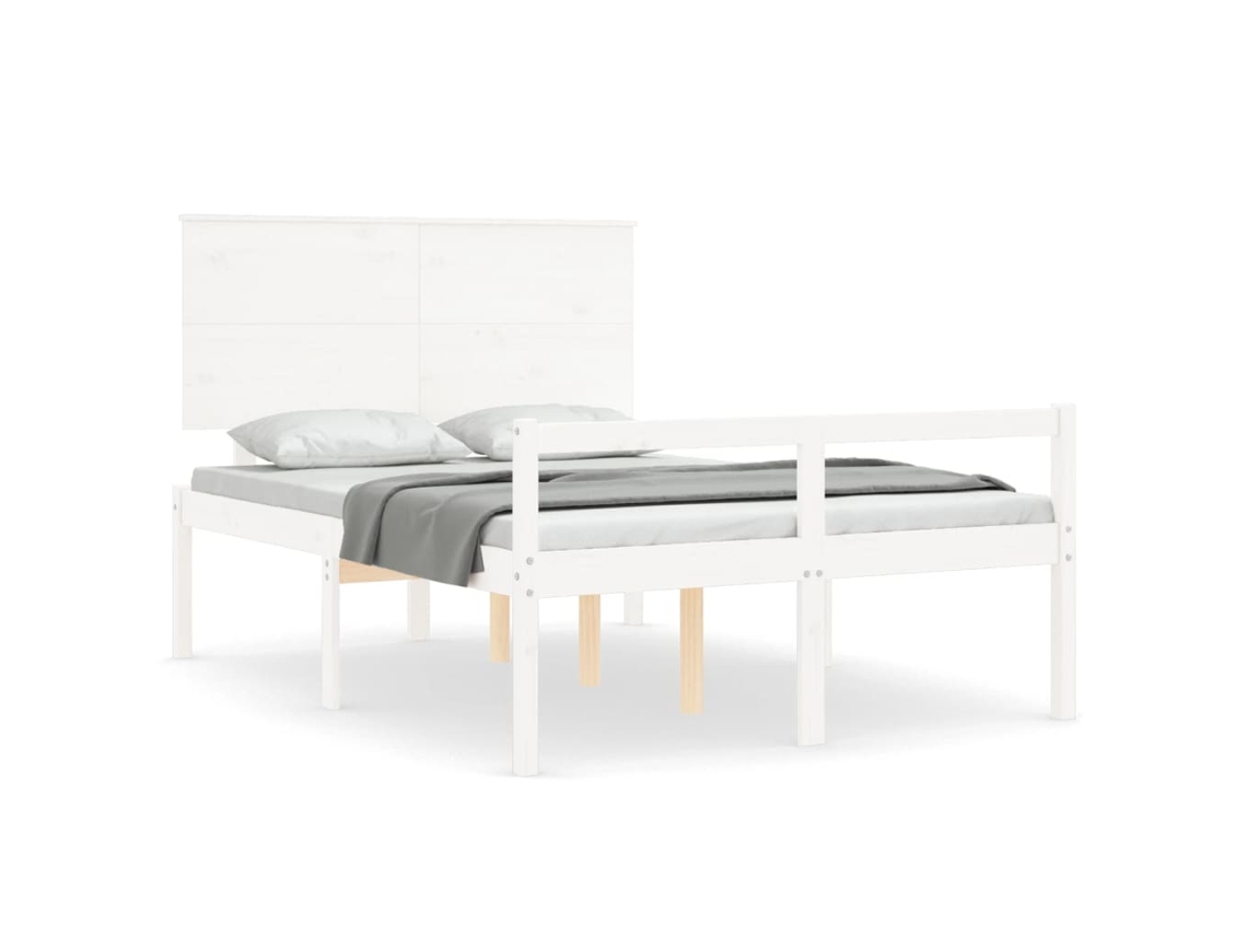 Maison Exclusive - Cama Para Personas Mayores Con Cabecero Madera Maciza Blanco