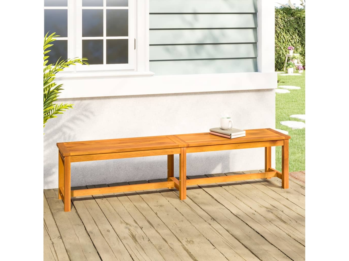 Banco de jardín de madera maciza de acacia (180 x 35 x 45 cm), DKD Home Decor