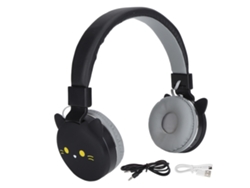 Auriculares Infantiles Con Micrófono, Diseño De Animales Adorables, Bluetooth 5.0, Pequeño Gato Negro.