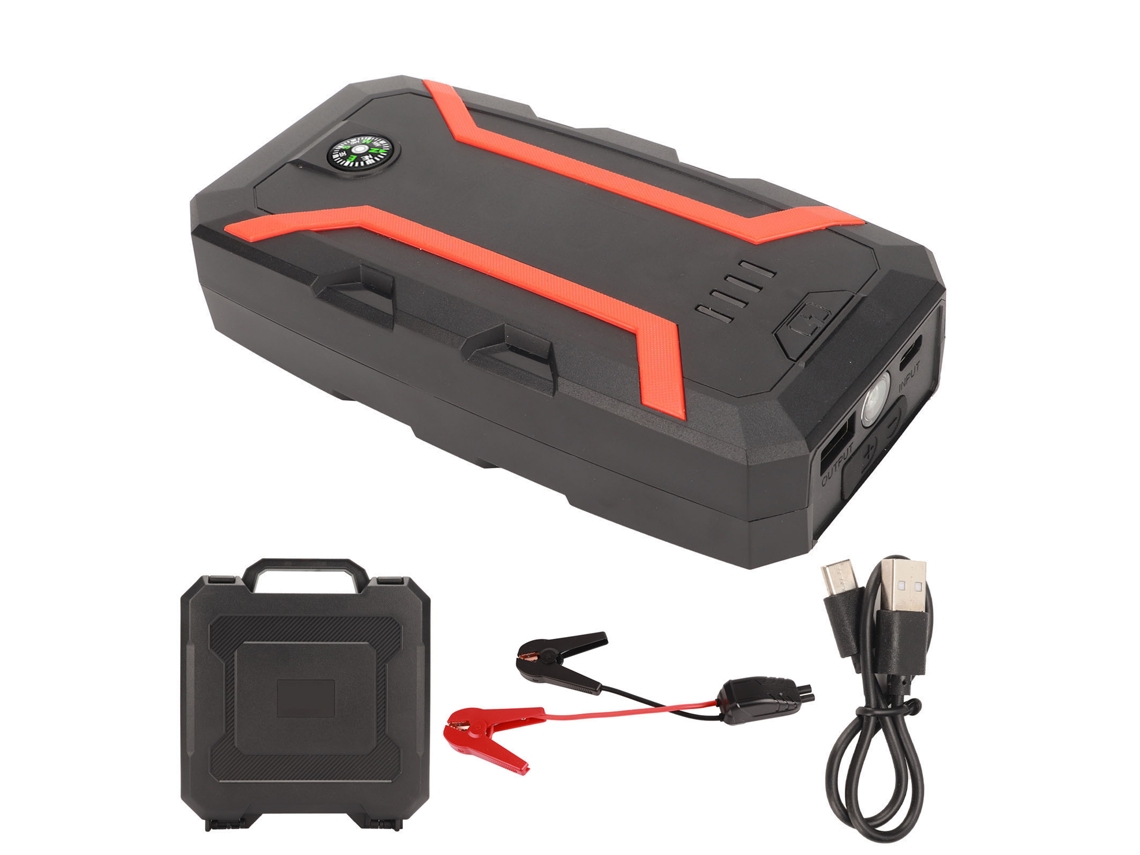 Iniciador De Carro Com Bateria 2000a 16000mah Para Motores Gasolina Até 7.2l E Diesel 5.5l Com Proteção Múltipla