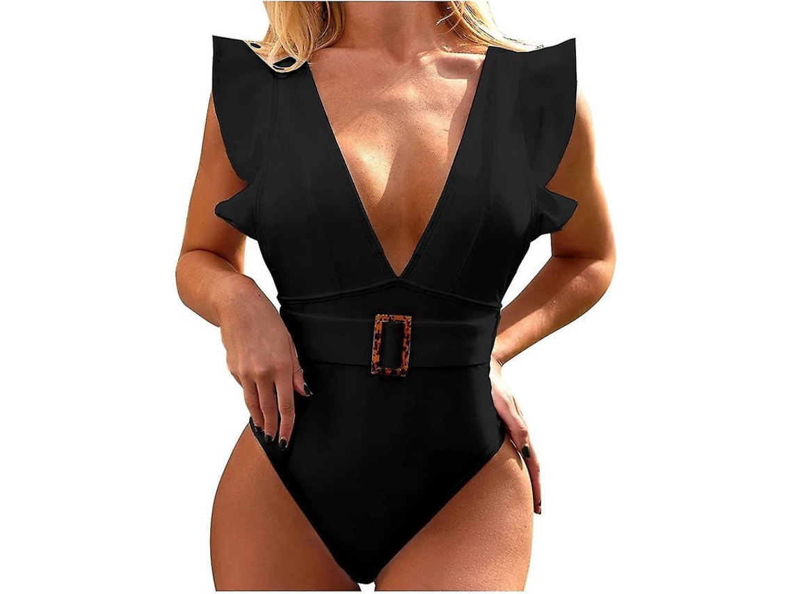 2026-traje De Baño De Una Pieza Con Control De Abdomen, Estampado Ruched Y Relleno Para Mujer, Ideal Para Playa Y Piscina