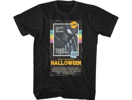 Camiseta Unisexo DEEPSTONE VHS Box Art Halloween Negro (S)