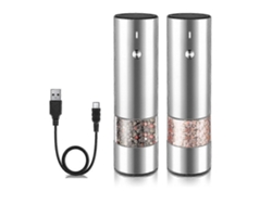 Molinillo eléctrico de sal y pimienta, molinillo de pimienta, juego de molinillo automático con ajuste. Rosewell