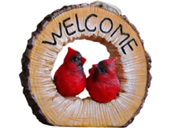 Decoración Colgante Para Jardín, Original Pájaro De Bienvenida Con Una Pareja De Pájaros Hechos De Resina, A La
