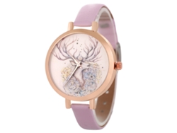 Reloj De Pulsera Analógico De Cuarzo Para Mujer Con Esfera Redonda, Color Rosa A La Moda.
