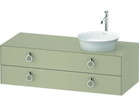 DURAVIT Tulip blanco, mueble de baño colgado en la pared, ancho 1300 x profundidad 550mm, con 2 cajones, con tirador, WT4992R