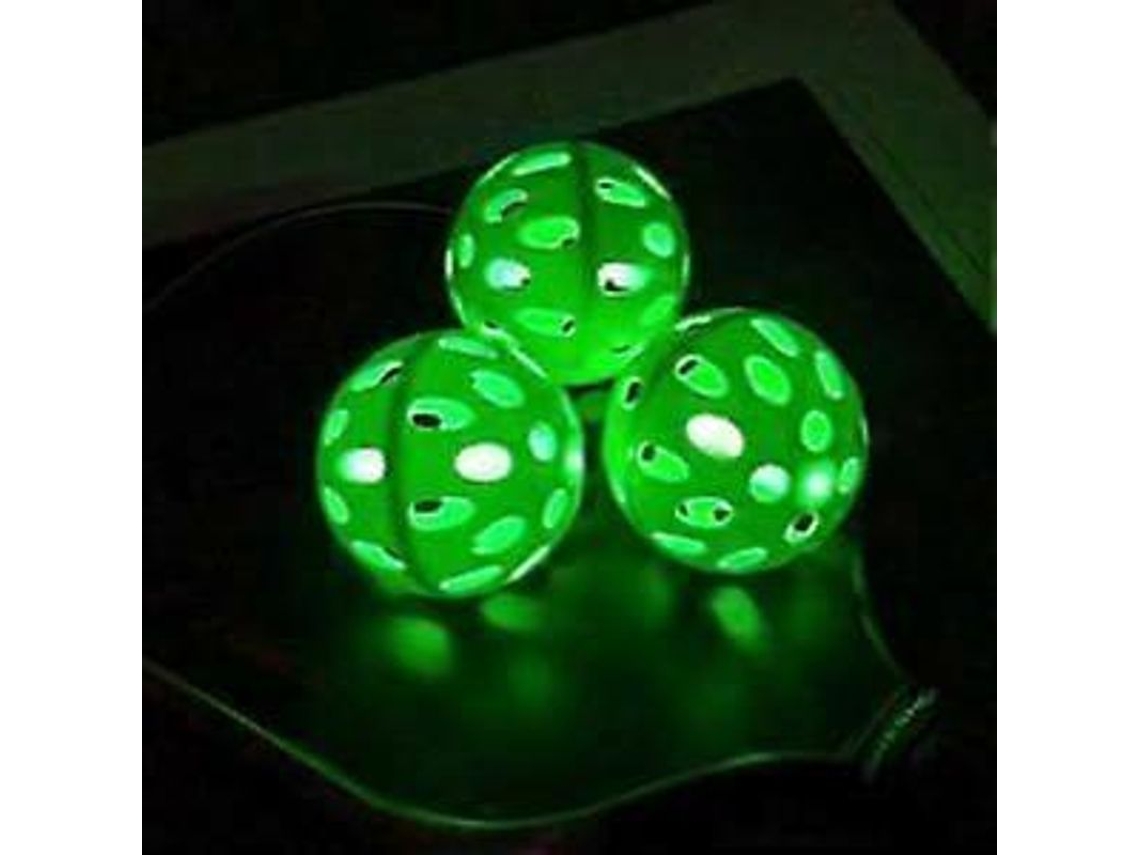 Pelotas Pickleball Brillan Oscuro: Luz Led Estándar Usapa Exterior 40 Agujeros Verde Pack4