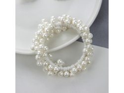 Fasst-4 Unidades De Scrunchies De Perlas Falsas, Gomas Elásticas Para Cabello, Accesorios Rosados Para Mujeres Y Niñas