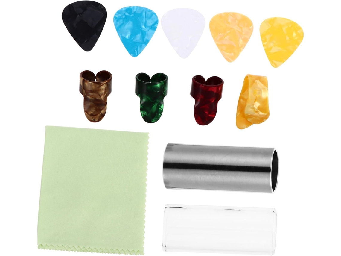 Kit De Slide Para Guitarra Con Protector De Dedos, Púa Y Accesorios Para El Agarre Del Pulgar.