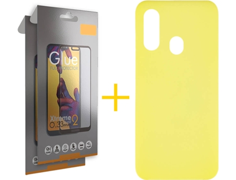 Carcasa + 2 Protectores de Pantalla Samsung A20e SKYHE Full Amarillo