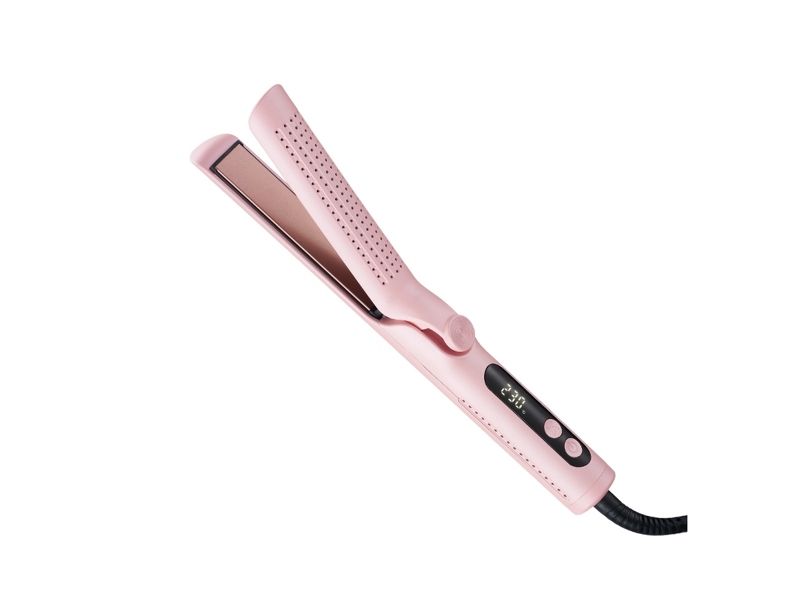 Plancha 2en1 Con Aire Frío, Alisa Y Riza, Fijación Larga, Para Todo Cabello En Hogar O Viaje