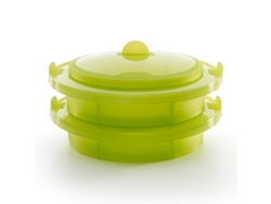 Vaporera LÉKUÉ Con Asa (Verde - 22 x 22 x 12 cm - Silicona)