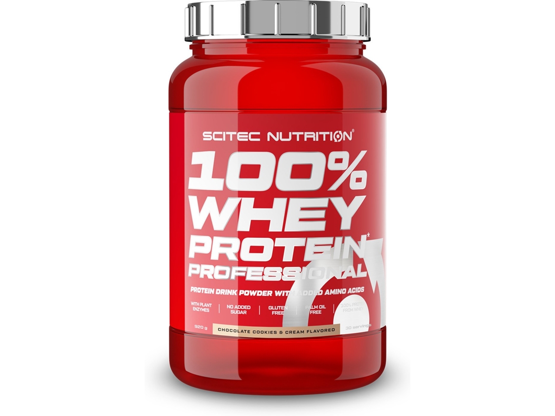 Proteína SCITEC NUTRITION 100% Professional Fórmula Mejorada Ni Azúcares (920 Gr - Chocolate - Galleta)