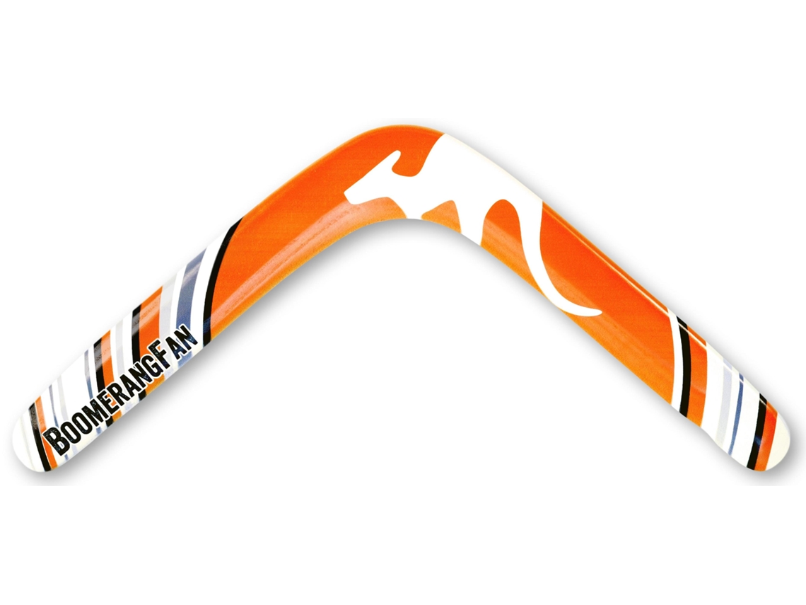 Bumerán de madera naranja, modelo boomerang en forma de abanico, 28 cm, 78 g, 25 m de largo, juguete.