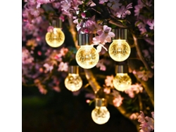 Lámparas Colgantes Solares Para Exteriores, 8 Unidades, Con Bola De Cristal Decorativa, Para Jardín, Patio, Césped Y Parterre.