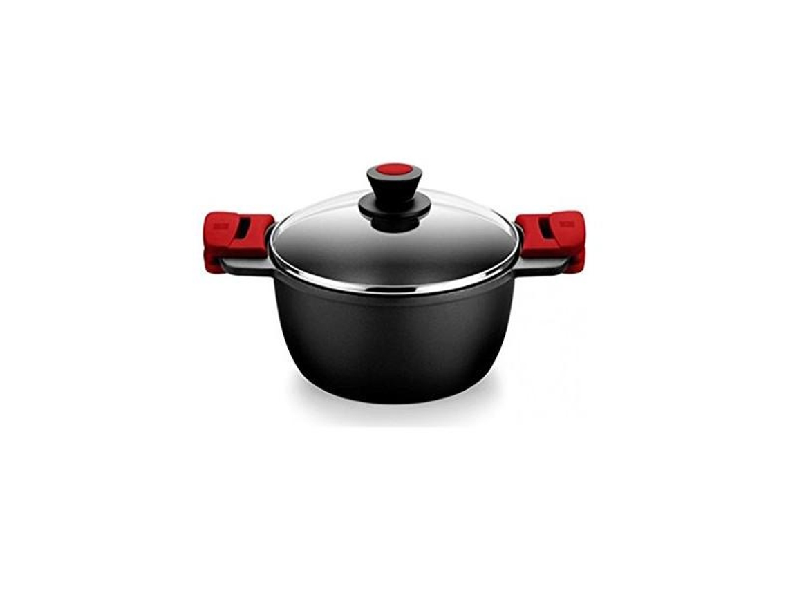 Cacerola con Tapa de Cristal BRA Premiere A4103 (Ø 28 cm - Rojo)