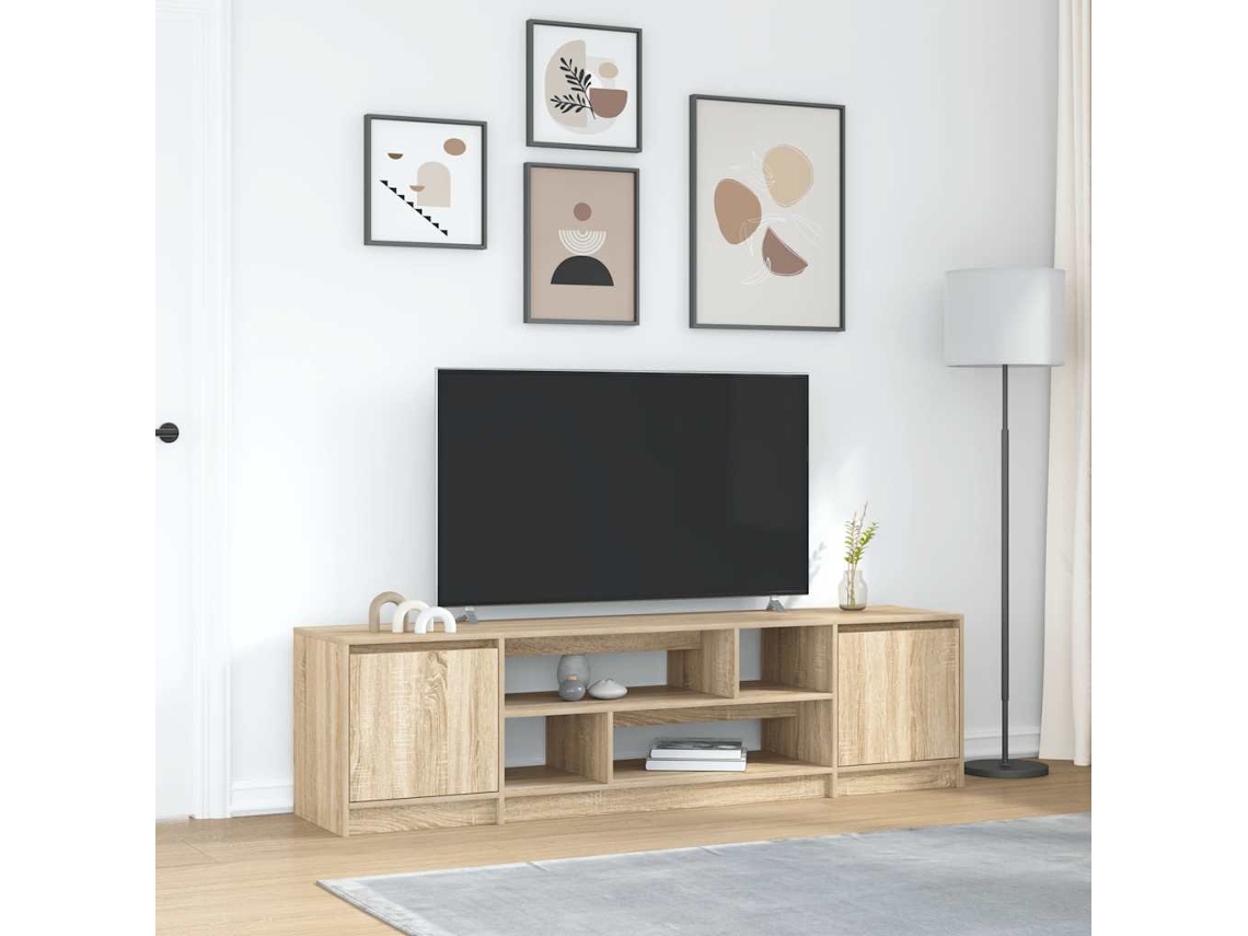 Mueble De Tv De Roble Sonoma 188,5x41x50 Cm Madera Ingeniería
